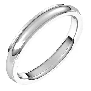 Sterling Silver 3 mm Comfort Fit Edge Band Size 5