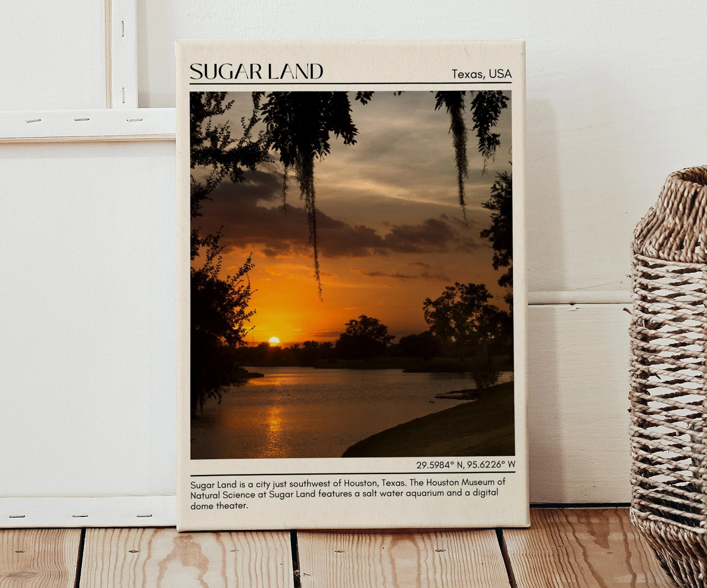 Sugar Land Minimal Wall Art, Texas, USA
