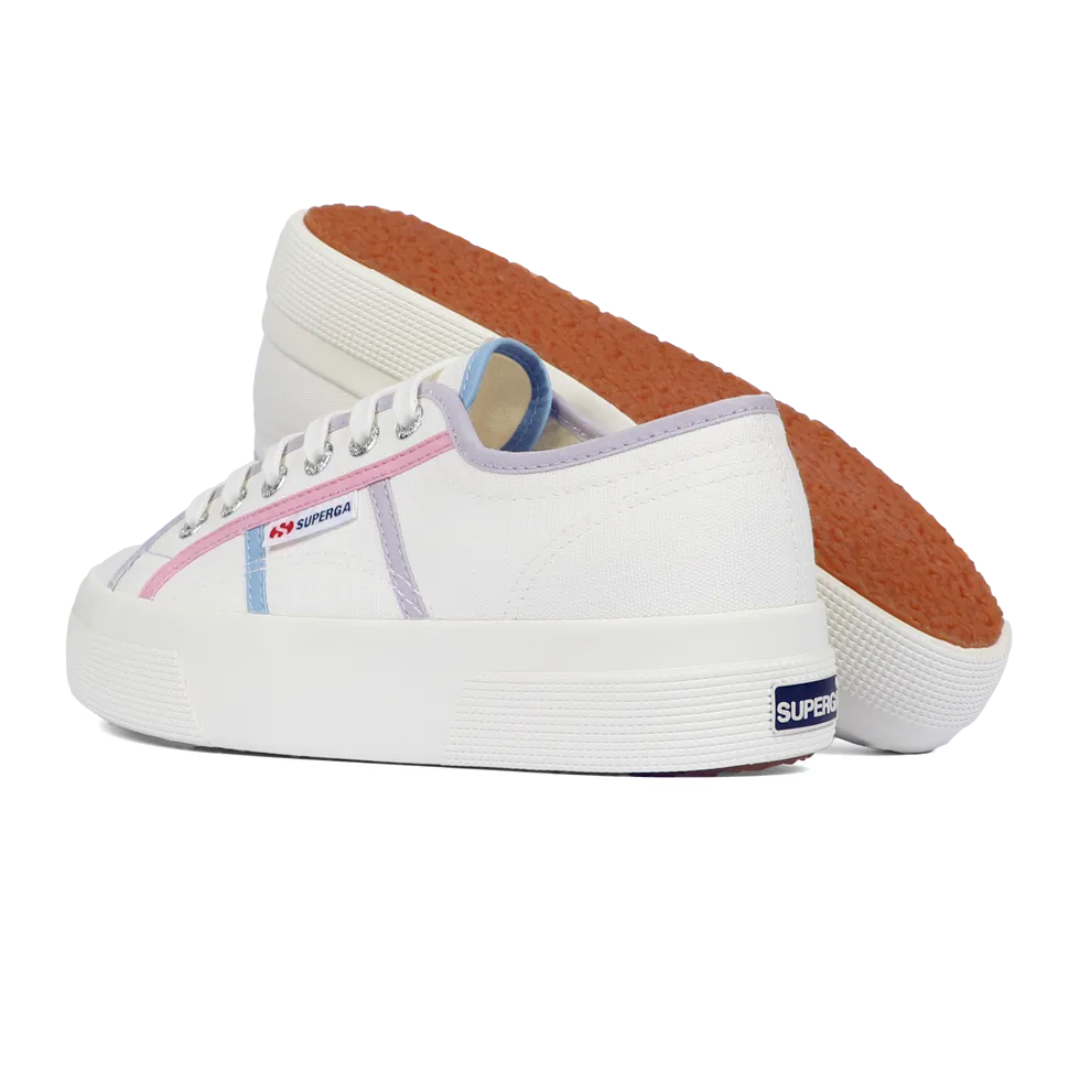 Superga 2740 Colourblocking White Avorio Pink Blue Light
