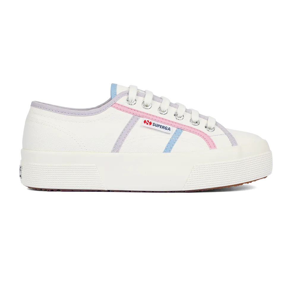 Superga 2740 Colourblocking White Avorio Pink Blue Light