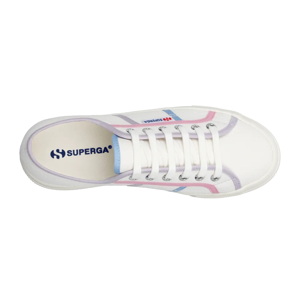 Superga 2740 Colourblocking White Avorio Pink Blue Light