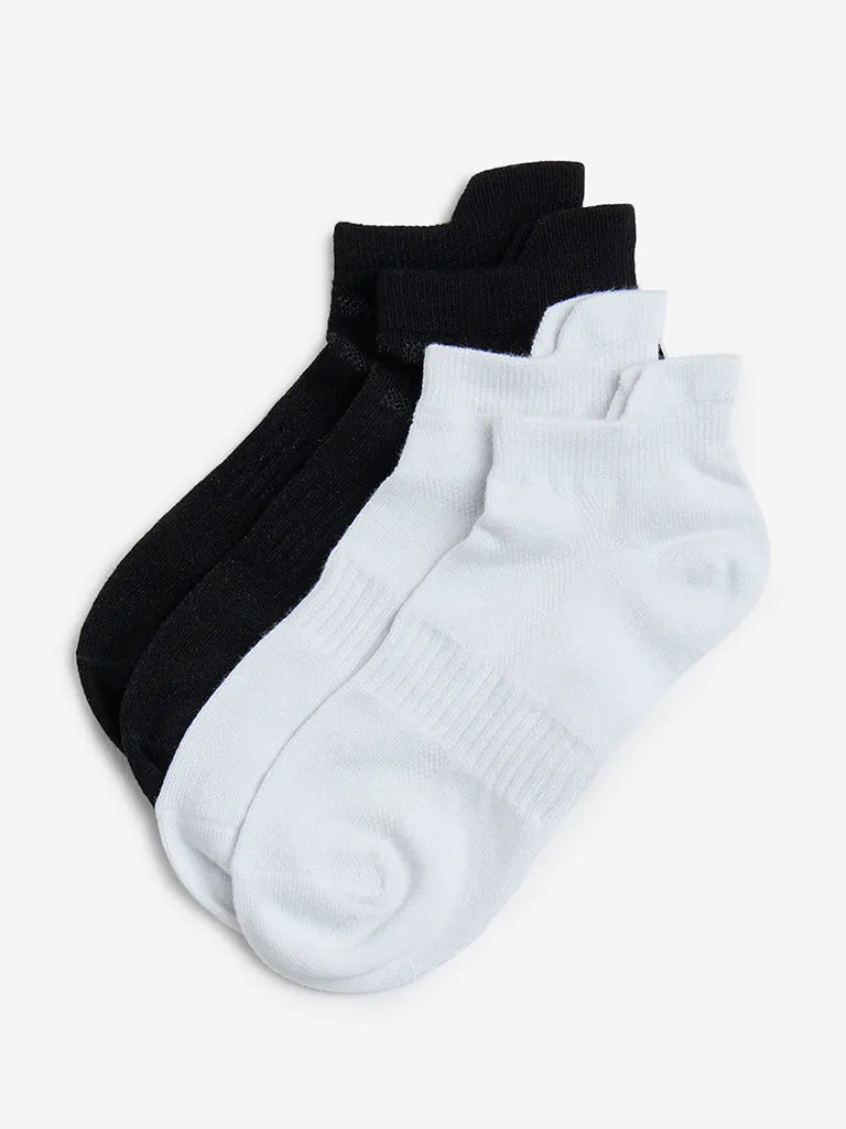 Superstar Black Cotton-Blend Trainer Socks - Pack of 2