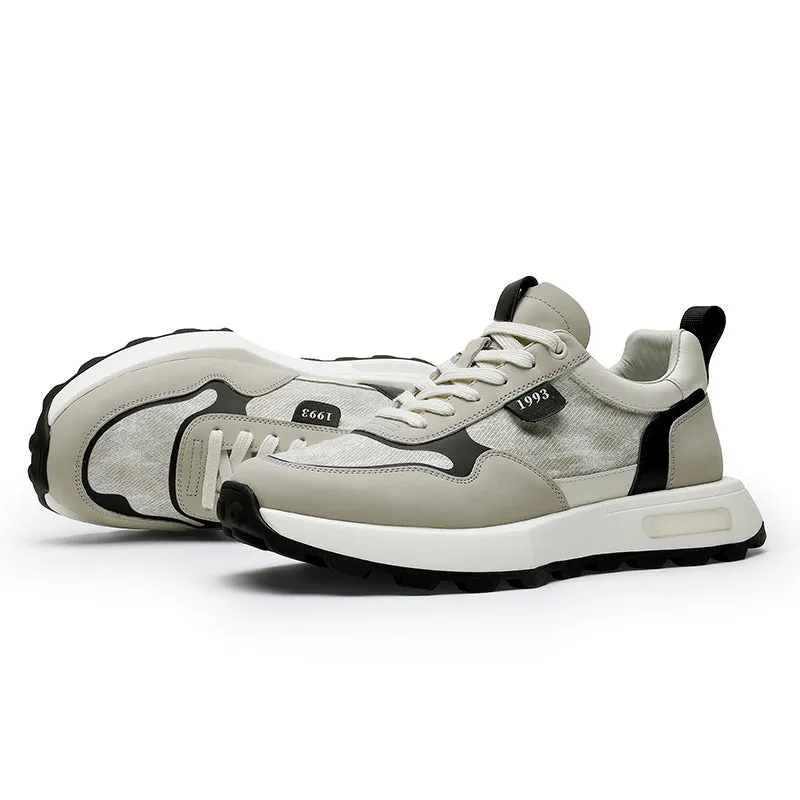TNV Casual leather Shoes Thick Bottom Sneakers Laces Up for School Summer Breathable High Quality DS2337