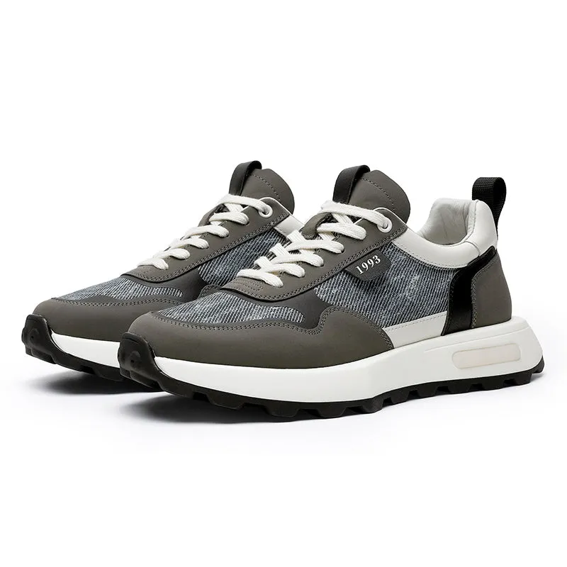 TNV Casual leather Shoes Thick Bottom Sneakers Laces Up for School Summer Breathable High Quality DS2337