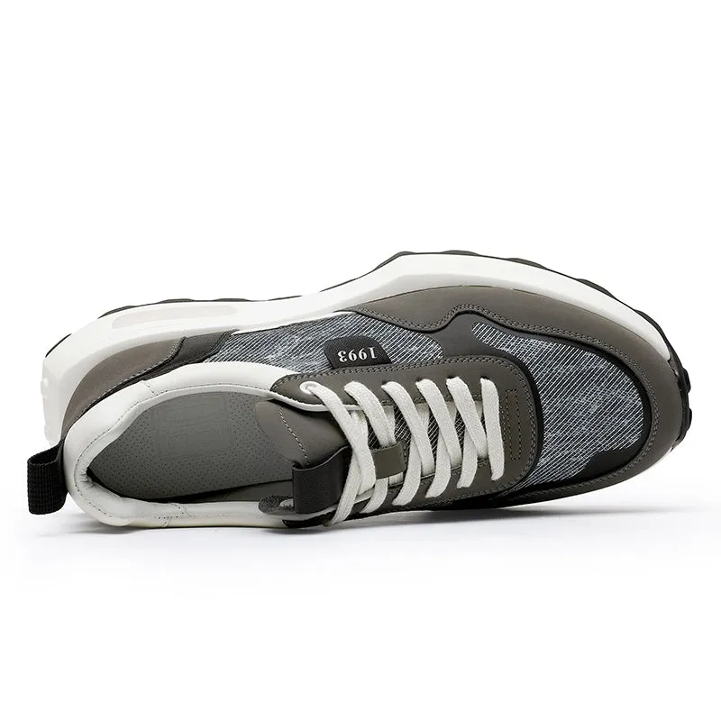 TNV Casual leather Shoes Thick Bottom Sneakers Laces Up for School Summer Breathable High Quality DS2337