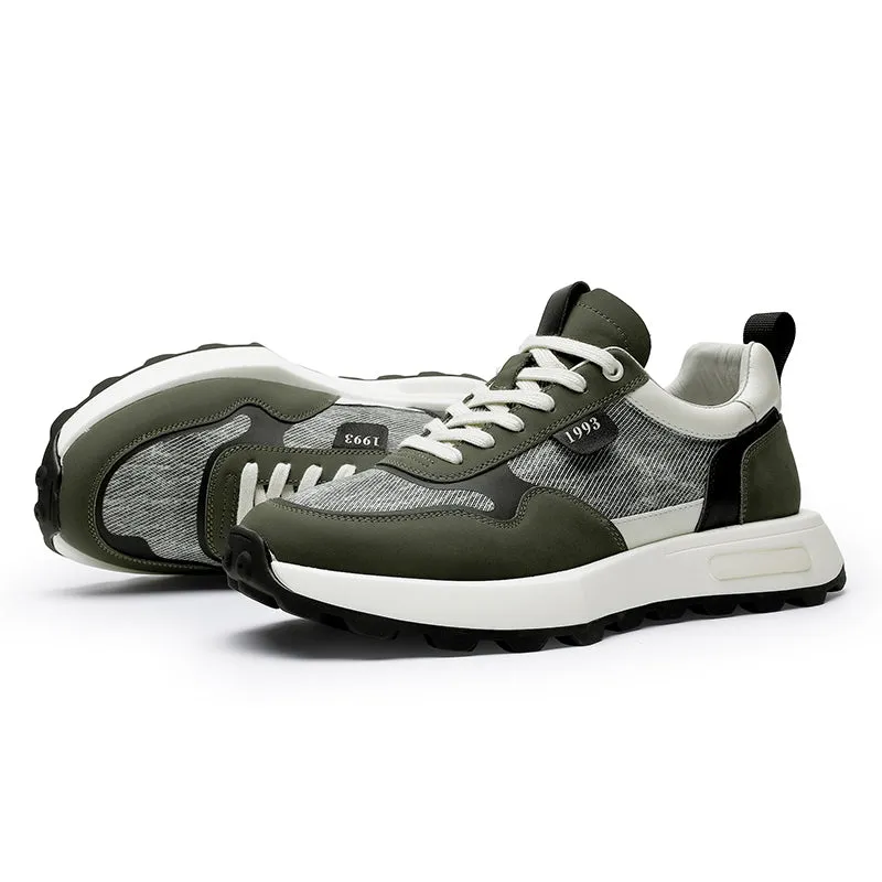 TNV Casual leather Shoes Thick Bottom Sneakers Laces Up for School Summer Breathable High Quality DS2337
