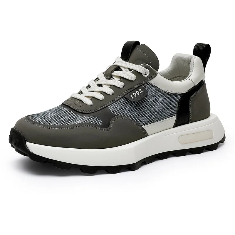TNV Casual leather Shoes Thick Bottom Sneakers Laces Up for School Summer Breathable High Quality DS2337