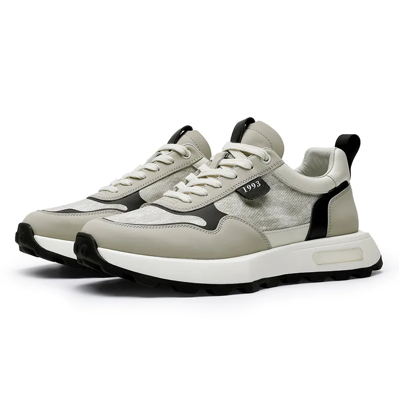 TNV Casual leather Shoes Thick Bottom Sneakers Laces Up for School Summer Breathable High Quality DS2337