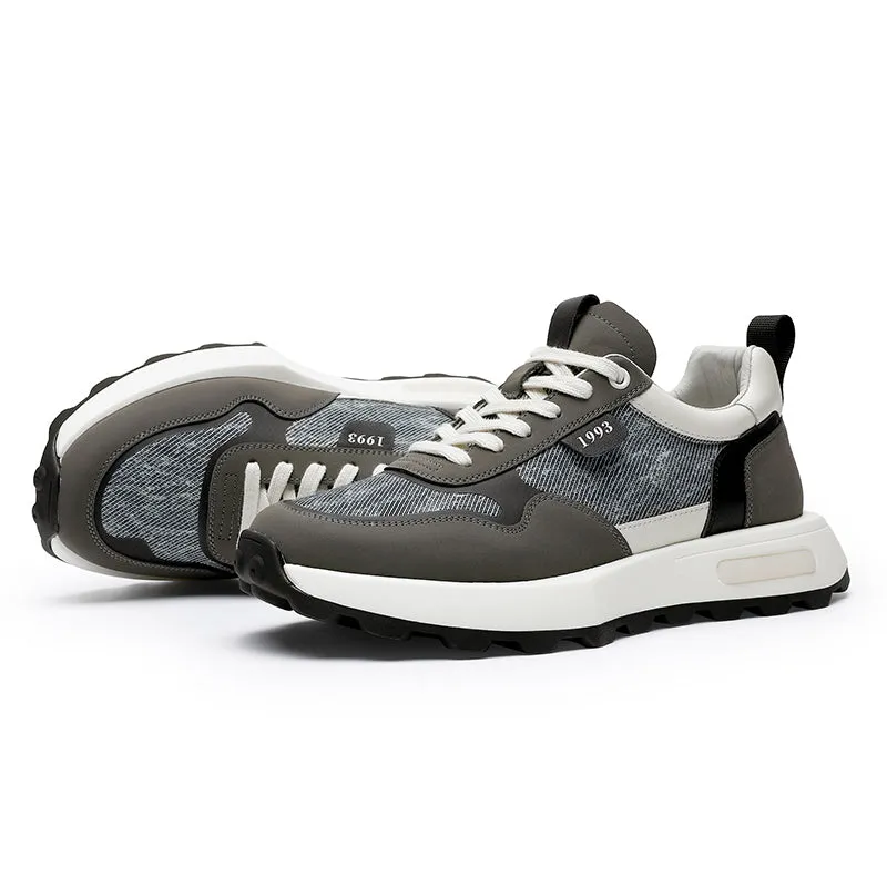 TNV Casual leather Shoes Thick Bottom Sneakers Laces Up for School Summer Breathable High Quality DS2337