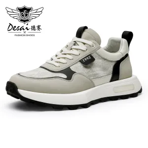 TNV Casual leather Shoes Thick Bottom Sneakers Laces Up for School Summer Breathable High Quality DS2337