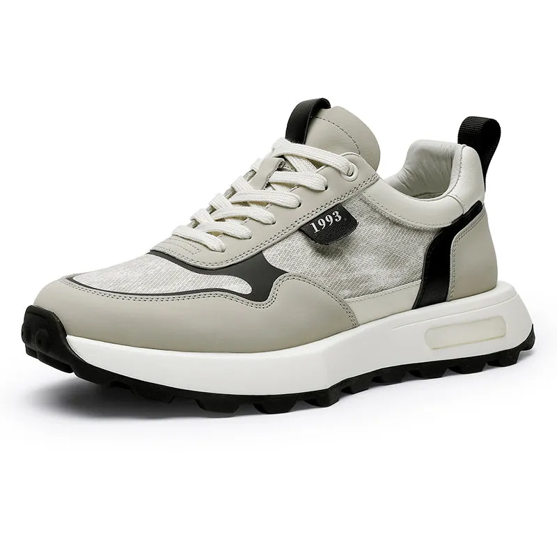 TNV Casual leather Shoes Thick Bottom Sneakers Laces Up for School Summer Breathable High Quality DS2337