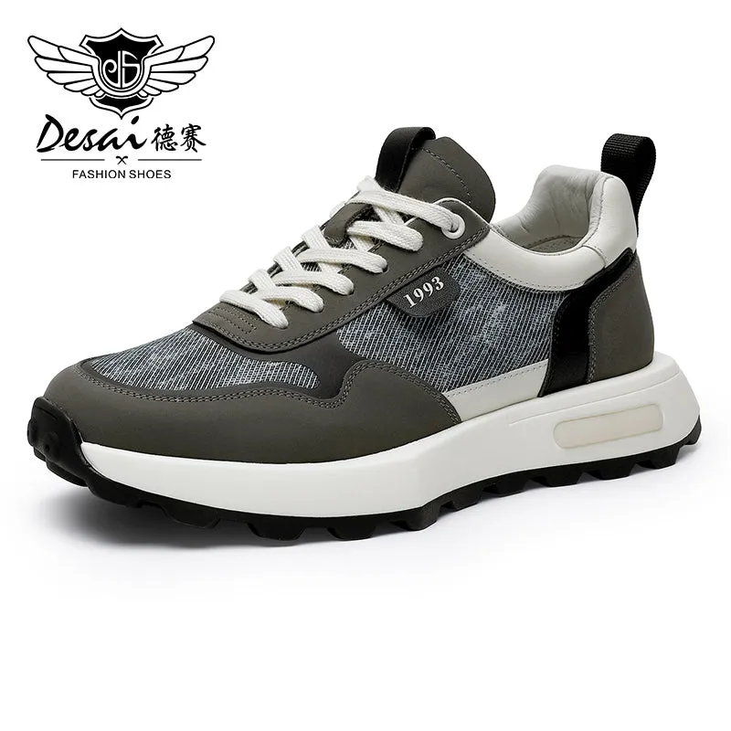 TNV Casual leather Shoes Thick Bottom Sneakers Laces Up for School Summer Breathable High Quality DS2337