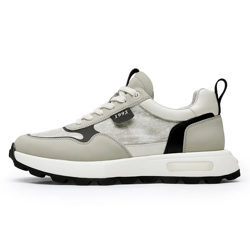 TNV Casual leather Shoes Thick Bottom Sneakers Laces Up for School Summer Breathable High Quality DS2337
