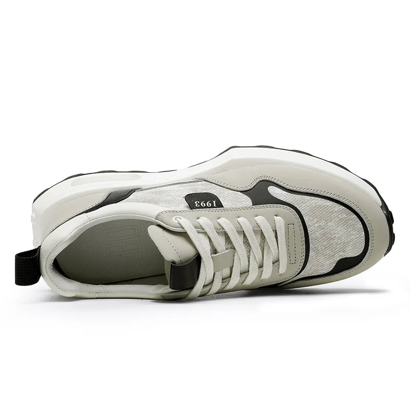 TNV Casual leather Shoes Thick Bottom Sneakers Laces Up for School Summer Breathable High Quality DS2337