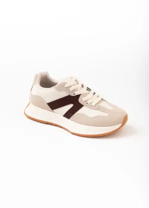 Trendy lace-up sneakers with thick soles
