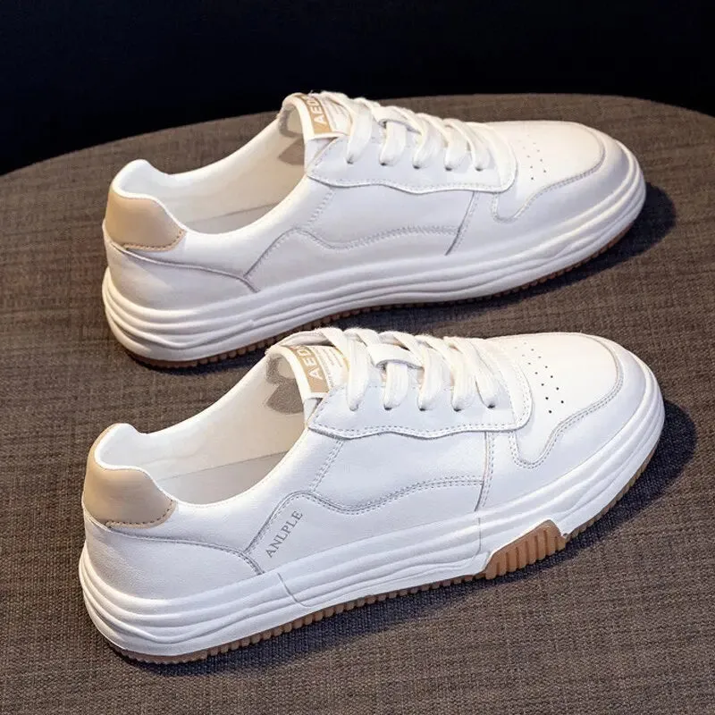 Unisex Leather Platform Sneakers