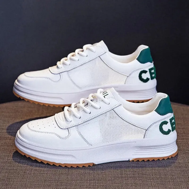Unisex Leather Platform Sneakers