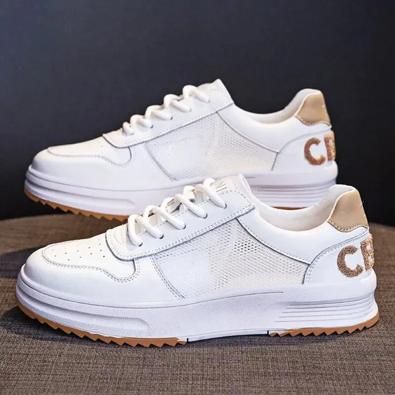 Unisex Leather Platform Sneakers