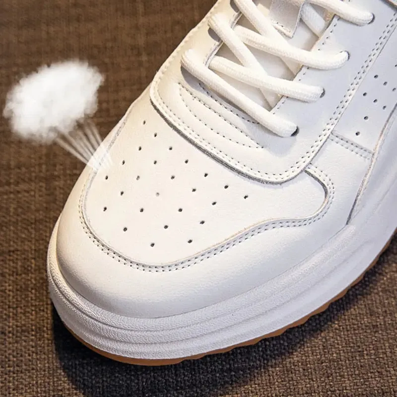 Unisex Leather Platform Sneakers