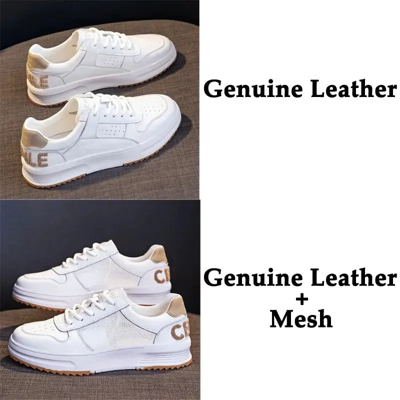 Unisex Leather Platform Sneakers