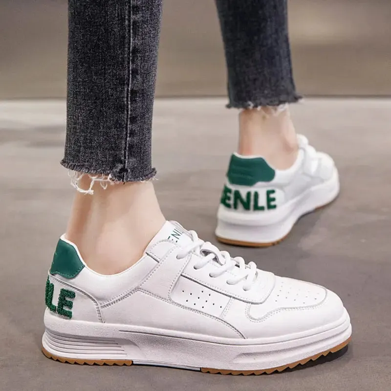 Unisex Leather Platform Sneakers