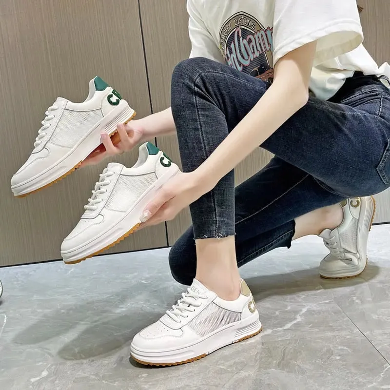 Unisex Leather Platform Sneakers