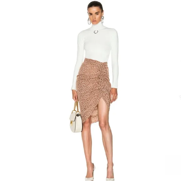 VERONICA BEARD REVOLVE FLORAL PRINT SILK SKIRT