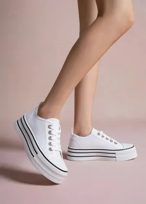 White Platform Chunky Trainer