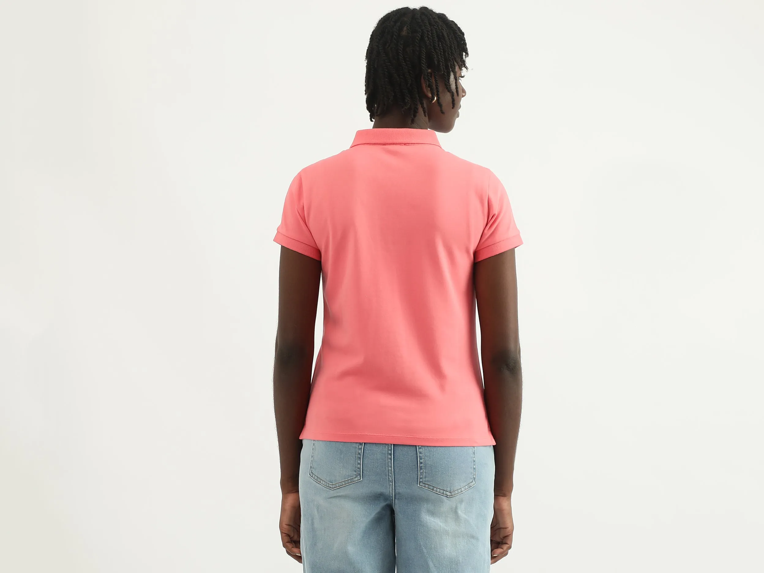 Women Solid Polo Collar T-shirt
